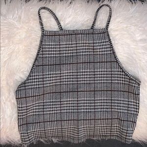 Black plaid top